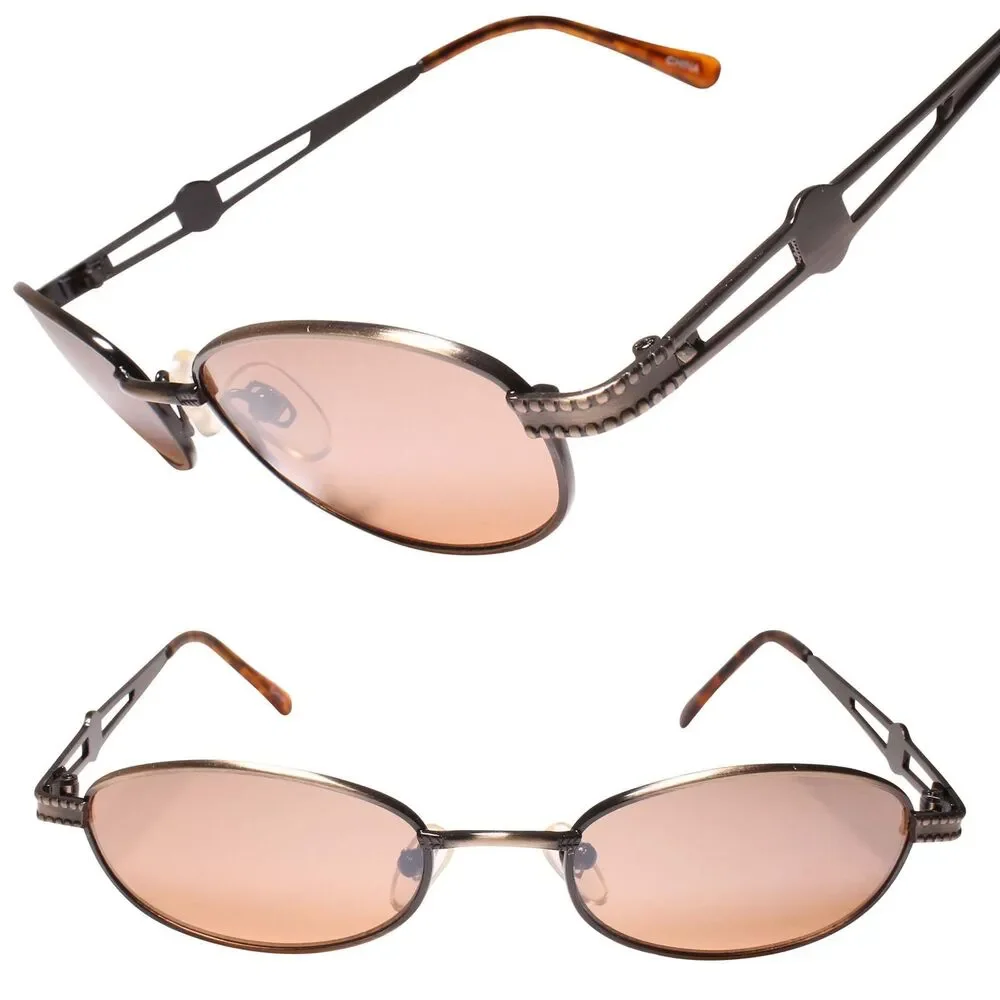 90s Y2K Classic Look with Genuine Vintage Rectangle Brown Stylish Sunglasses